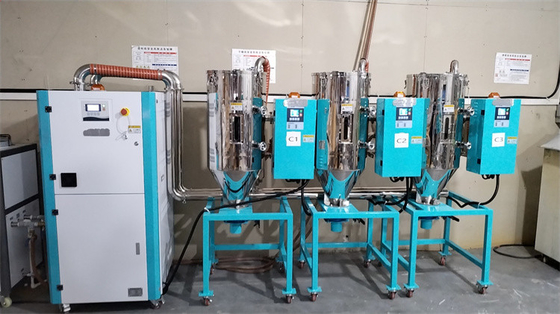 CE Standar Dehumidifying Hopper Dryer AC220-380V 4-40Kw Daya Panas
