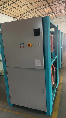 Sistem dehumidifikasi biru atau abu-abu dengan pilihan catu daya yang dapat disesuaikan