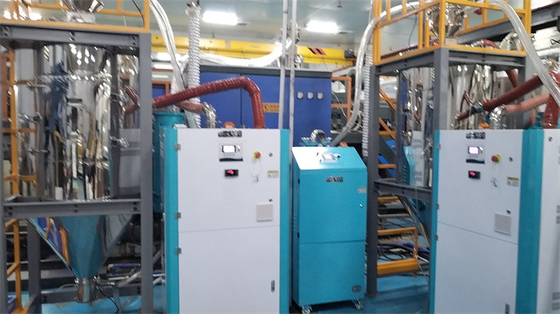 Desiccant Industrial Dehumidifier yang kuat Rotor Honeycomb 1000kg Hopper Kapasitas 60-4000m3/h Aliran udara proses